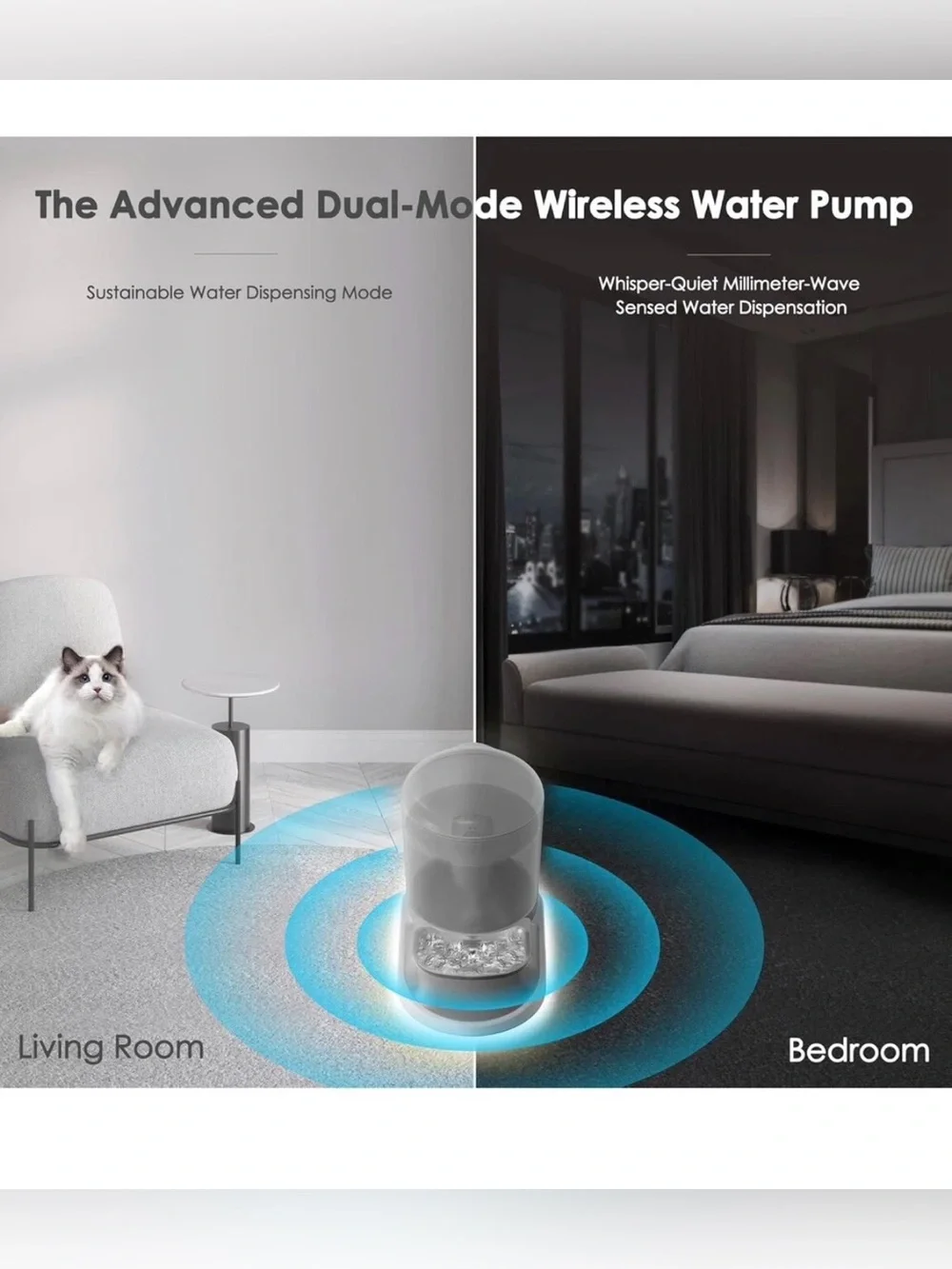 Wireless Pet Water Fountain 4L – Battery Operated Cat & Dog Fountain